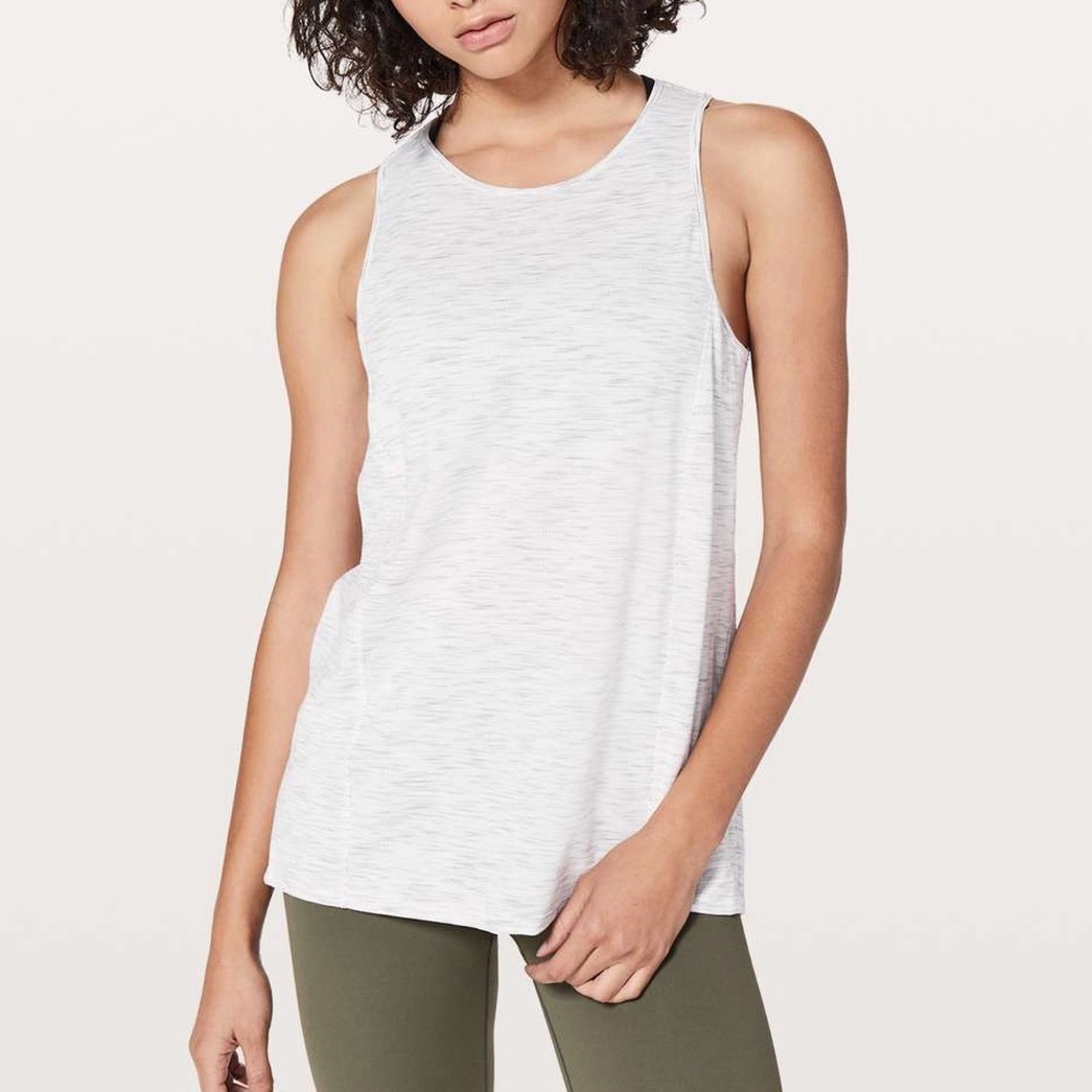 Lululemon Low Key Tank Silver Tiger Space Dye Open-Back Luxe Training Top Size 6